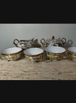 MID CENTURY MIKADO EXTRA HAND PAINTED PORCELAIN SET - P88
