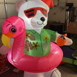 Christmas outdoor decor holiday inflatable polar bear