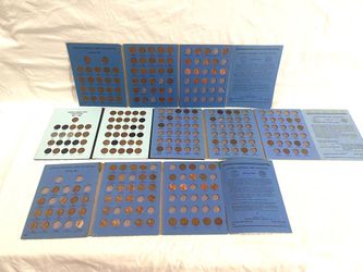Big Collection of collectible old pennies with cases