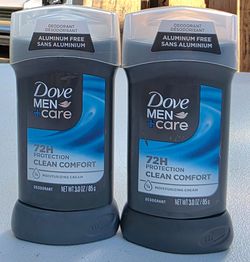 (2) Dove Men+Care Deodorant Stick For Men Aluminum Free 72-Hour Odor Protection Clean Comfort Mens Deodorant With 1/4 Moisturizing Cream, 3 oz