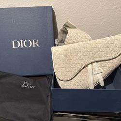 Dior White Saddle Bag
