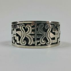 Vintage Sterling Silver Chunky Mexican Cuff