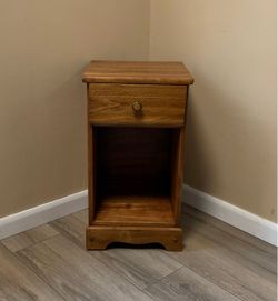 Beautiful - Solid -Wood Nightstand with Drawer & Open Shelf. 14” W x 14” D x 25 “ H