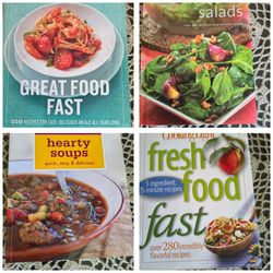 Set of 4 Cookbooks: Great Food Fast, Salads, Hearty Soups, Fresh Food Fast 
$15 for all or $5 each