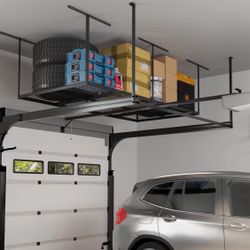 New In Box FLEXIMOUNTS 4x8 Overhead Metal Garage Storage Rack