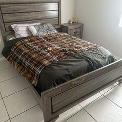 Queen Size Bed Frame And Night Stand
