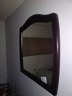 Elegant Wood Framed Accent wall mirror 33Hx34W