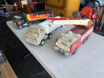 Vintage metal toy trucks