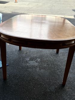 Wood Dining Table with Tapered Legs