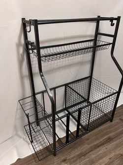 Large Metal Sports Equipment Organizer Ball Storage Rack