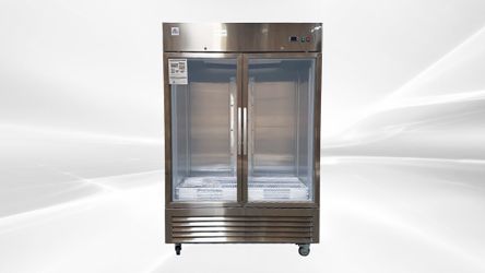 NSF 2 Glass Door Stainless Steel Commercial Refrigerator KR-49BG