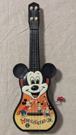 Mattel Disney Mickey Mouse Mouseguitar Jr. Wind-Up Toy Guitar