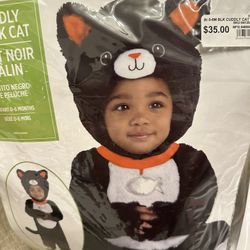Cuddly black cat baby Halloween costume