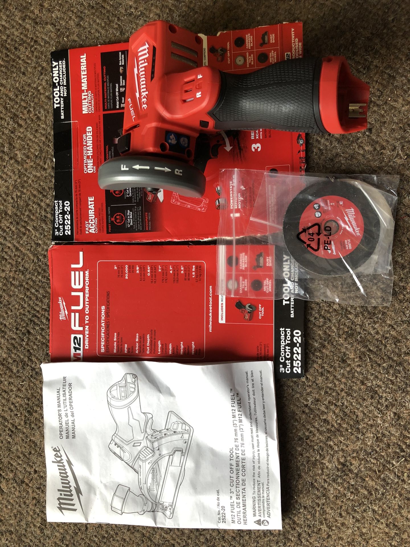 Milwaukee M12 cutoff tool (tool only) new never used