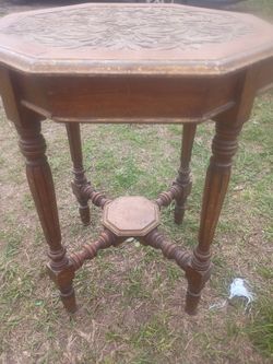 Early 1900s Smoking Table With Hidden Drawer