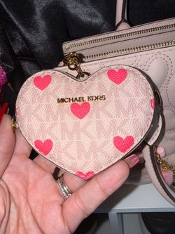 Jet Set Small Printed Signature Logo Heart Coin Pouch