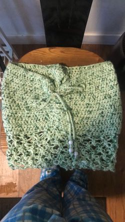 crochet summer top with beaded laces