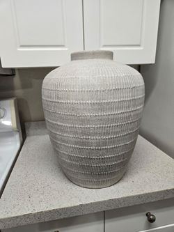Large Textured Ceramic Floor Vase