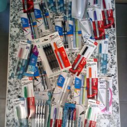 Large Lot Of Sharpies )Many Types Of Pens & More) MAKE AN OFFER