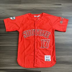 Shohei Ohtani Headgear Classic SHOWTIME Red Baseball Jersey Size Small MSRP $125