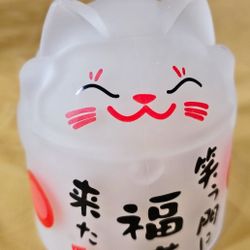 New never used thick frosted glass mug.