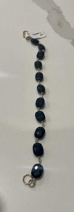 Onyx And Gold Bracelet -14k - Free shipping! 
