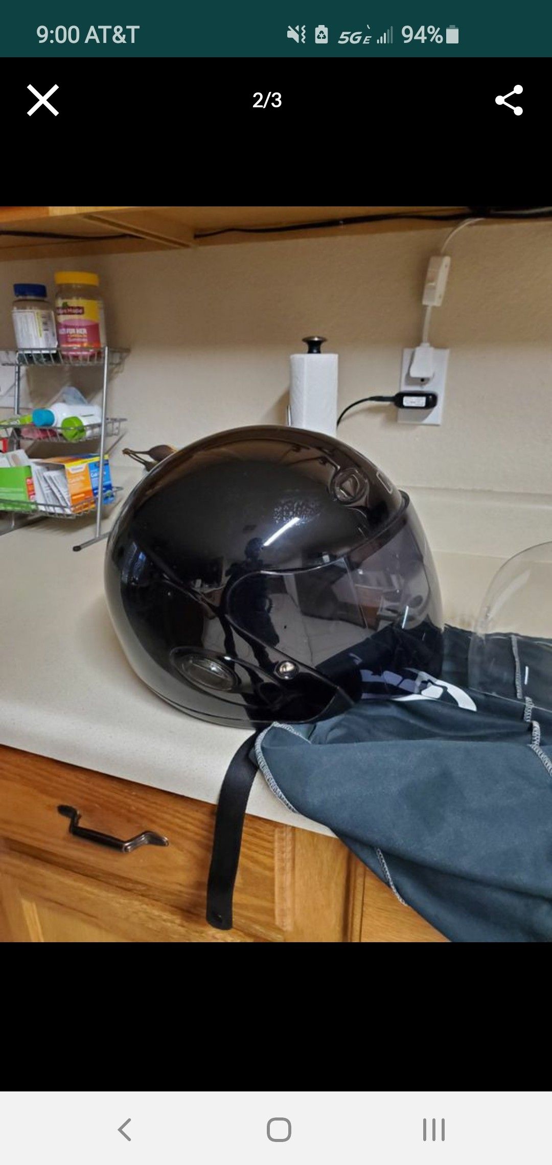 NJH open face helmet w tinted shield and clear included