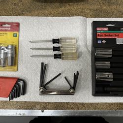  Metric and SAE hex bit and allen and Torx wrenches