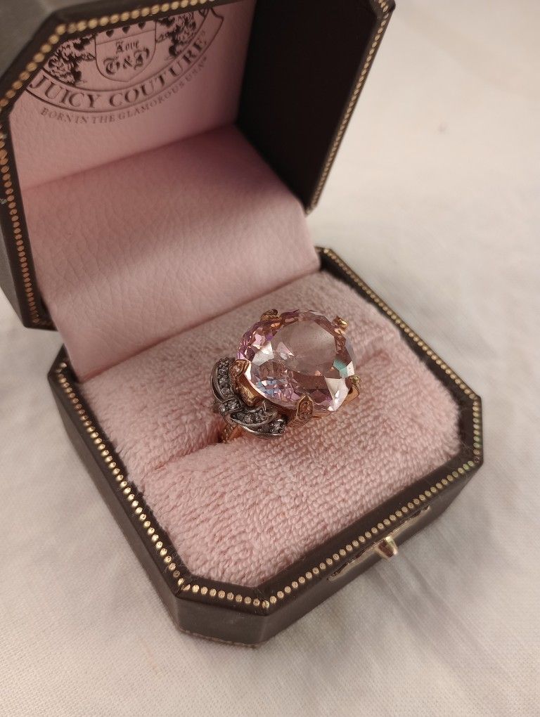Vintage Juicy Couture Pink Heart Ring Size 7