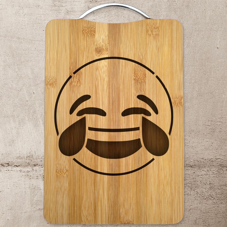 Cry Laughing Emoji Laser Engraved Cutting Board