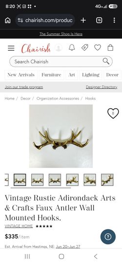 Vintage Antler Wall Mount Hooks