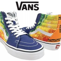 Vans Crayola Collab Sk8-Hi Colorful Forms of Self Expression Sneakers M 7.5 W 9