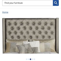 Sofia Vergara Grey Headboard / Bed Frame