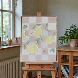 Textured lemon wall painting