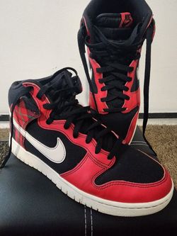 SZ 10 (MEN) Nike SE plaid hi tops