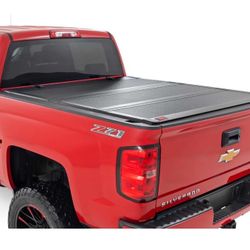 Rough Country Hard Tri-Fold Flip-Up Truck Bed Tonneau Cover For Chevy Silverado & GMC 1500/2500HD/3500HD (2014-2019) - Fits 6'7" (78.8-78.9") Bed With