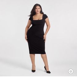 Shapewear Short Sleeve Low-Back Bodycon Midi Dress