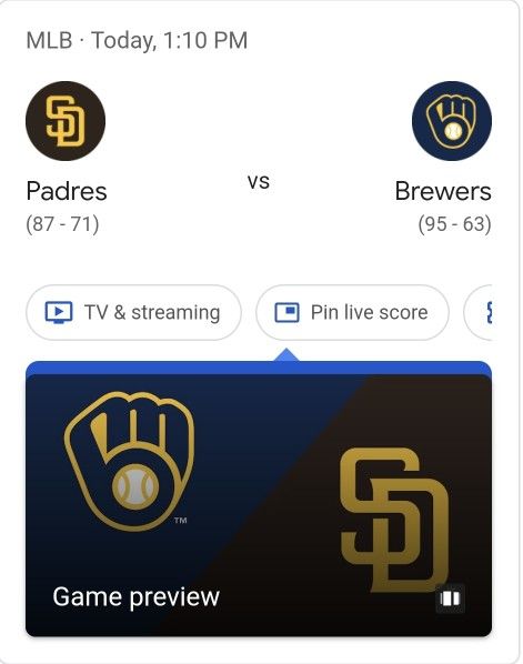 1 Ticket Padre Game Now 110pm