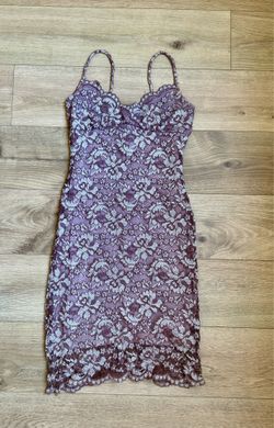Purple Floral Lace Mini Dress Size S