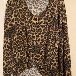 Animal Print Boutique Top Small