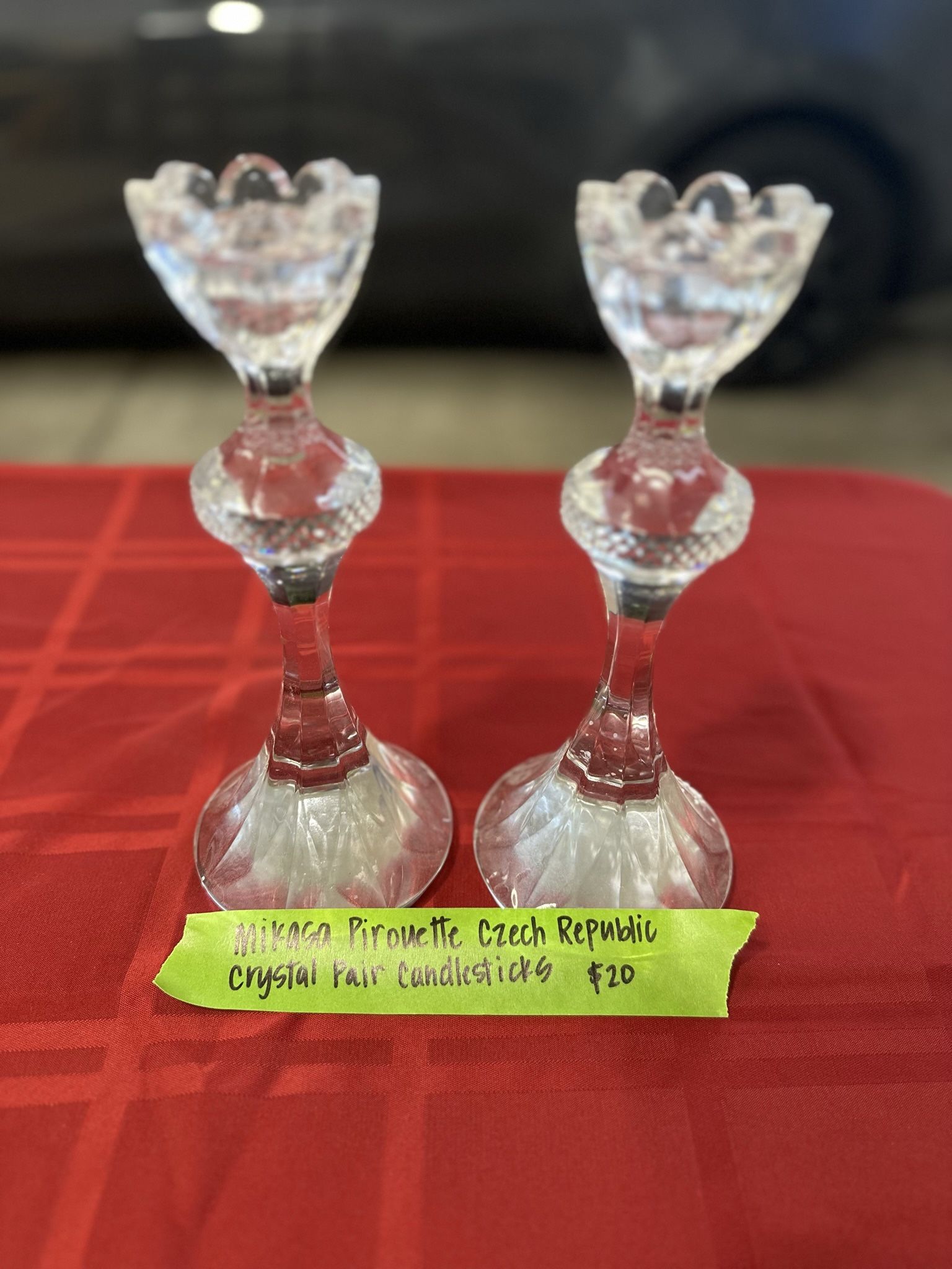 Mikasa Pirouette Czech Republic Crystal Candlesticks