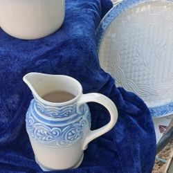 Ceramic Plate, Jar, Pitcher Set