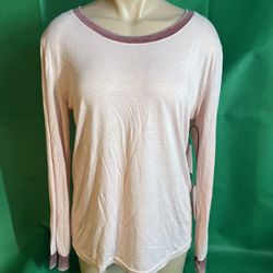 Treasure and Bond Ringer Crew Neck Woman Long sleeve Shirt Med.