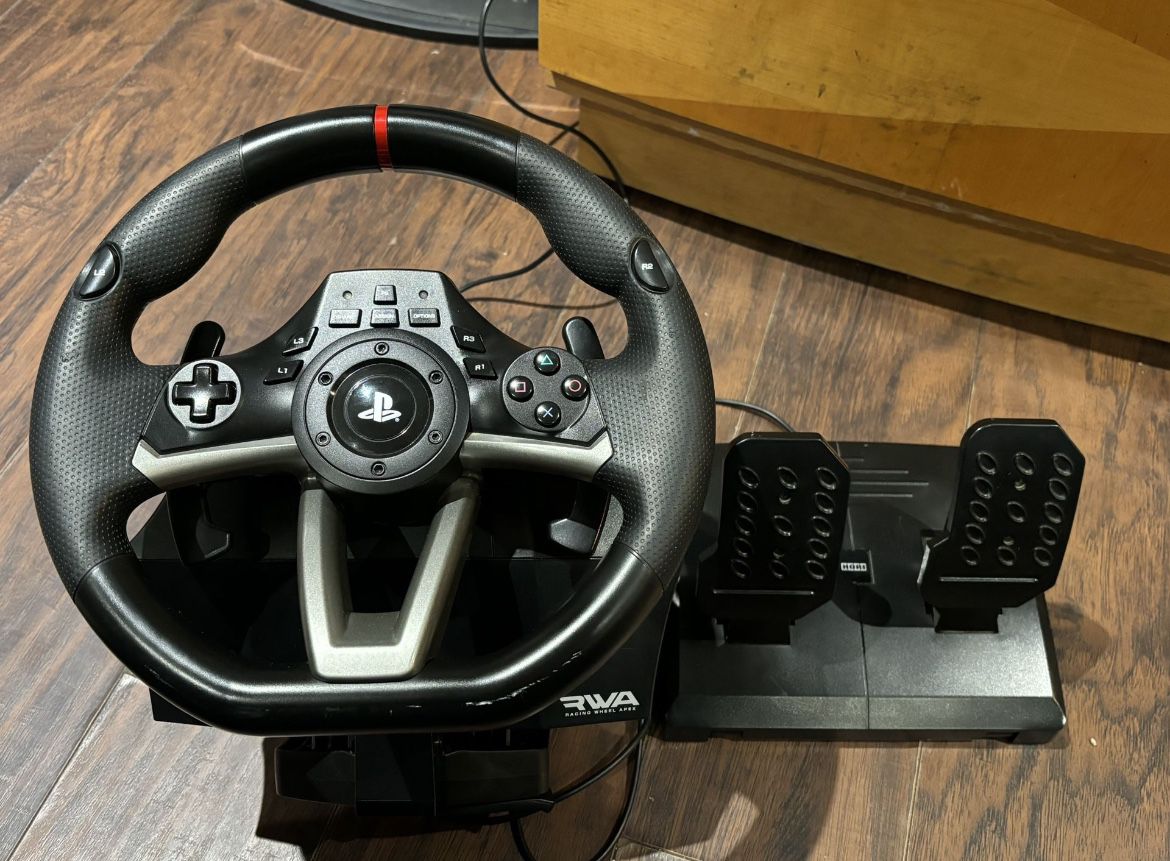 Gaming Steering Wheel With Feet Pedals