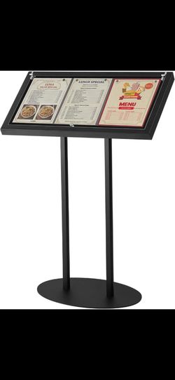 Metal Enclosed Bulletin Menu Board, 3 x (8.5 x 11) Inches Freestanding Menu Stand Menus Holder Floor