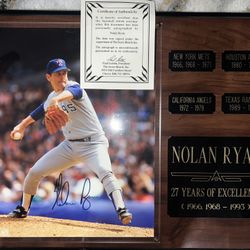 Autographed Nylon  Ryan Plaque With Coa