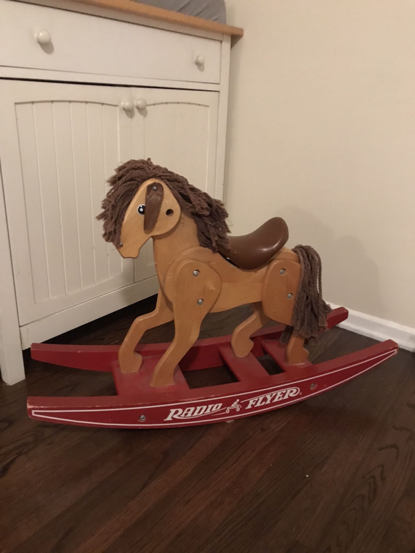 Antique Radio Flyer Wooden Rocking Horse