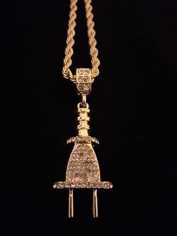 Plug Designer rope chain with stones 20"