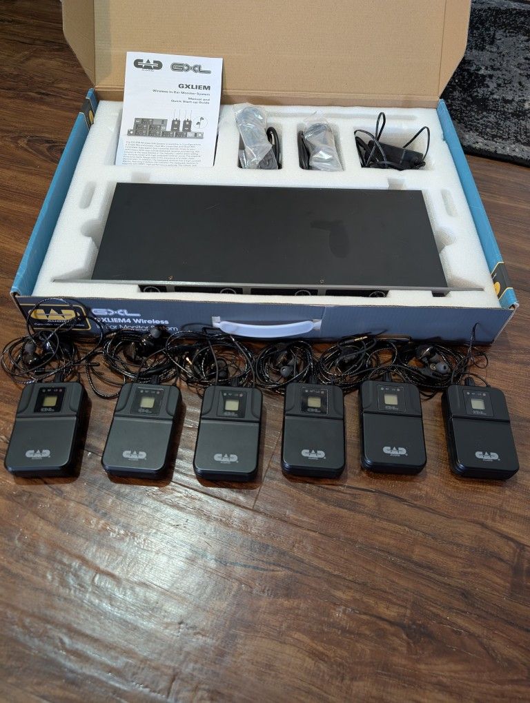 6X CAD IEM / Body pack System With Rack Mount Transmitter (GXLIEM4)