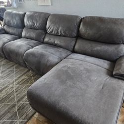 Sectional Couch With Stand Alone Recliner Included